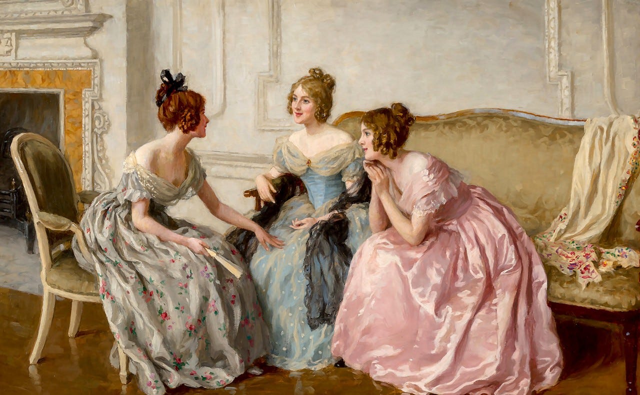 donne uomini interessi filosofia salotti sesso sessi gossip arte haigh-wood dipinto vittoriano seicento filosofo discriminazione genere uguaglianze differenze