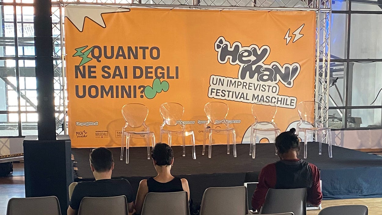 femminismo misandria gender decostruzione woke heyman hey man festival autocoscienza maschile ideologia propaganda