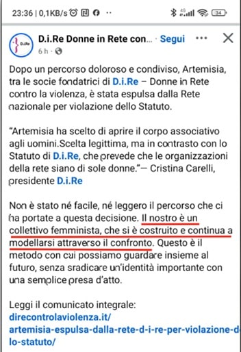 Artemisia, espulsione, DIRE